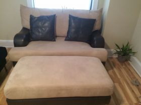 Loveseat and ottoman in excellent condition